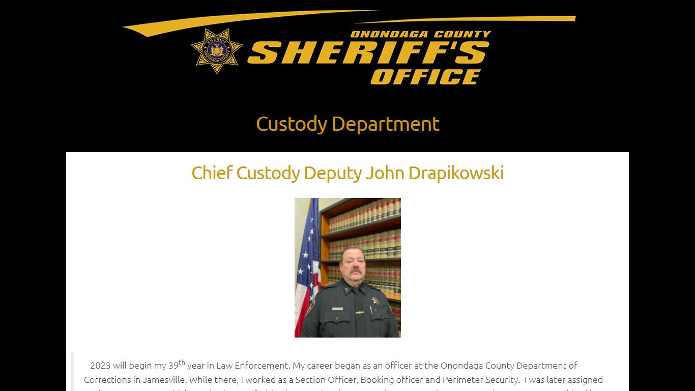 Custody Department – Onondaga County Sheriff's Office